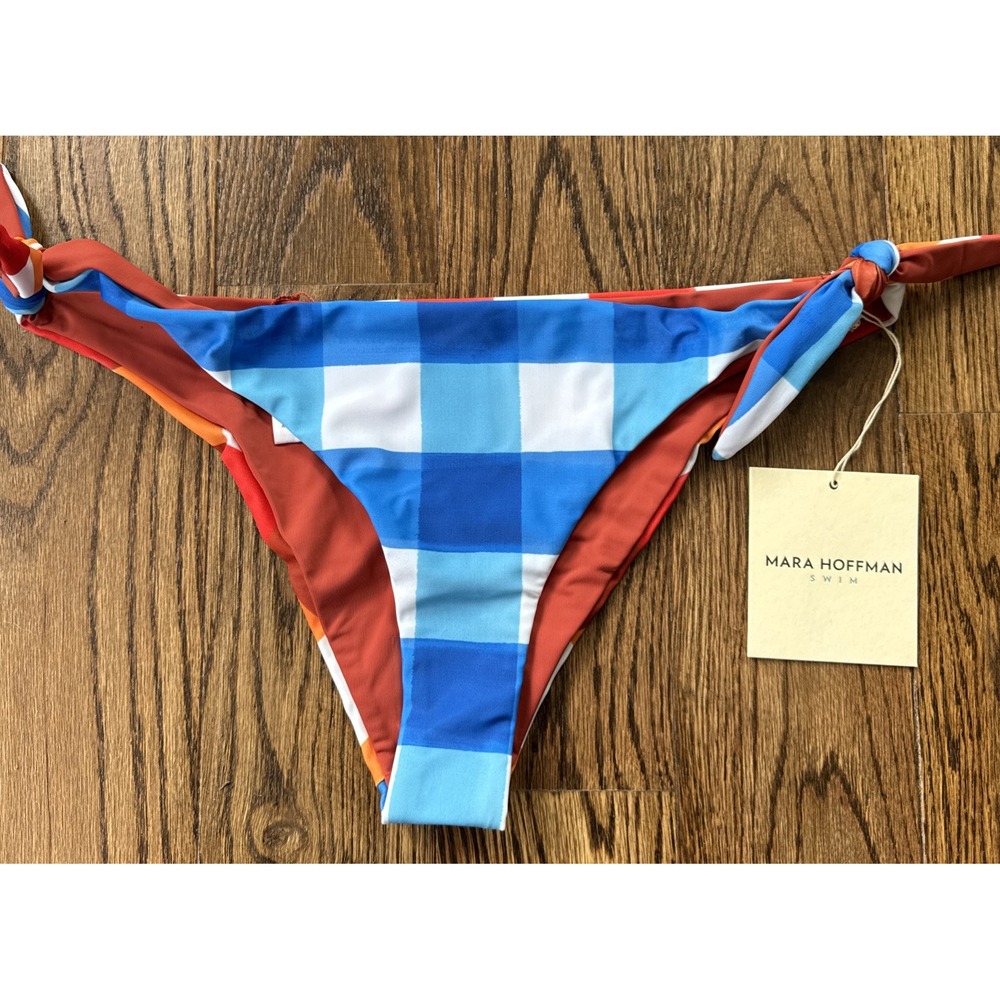 Mara Hoffman Sita Bikini Bottom Only, Women's Size XL Side Tie Made In USA